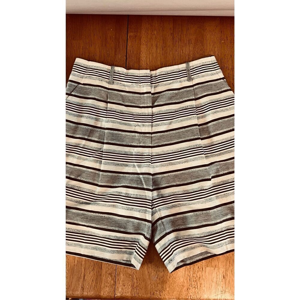 Lafayette 148 Rivington Bermuda SHorts Mica Stripe SZ 6 Linen Blend - Picture 8 of 9